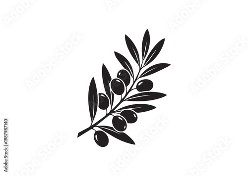 Olive Branch icon, Olive Branch Silhouette vector
