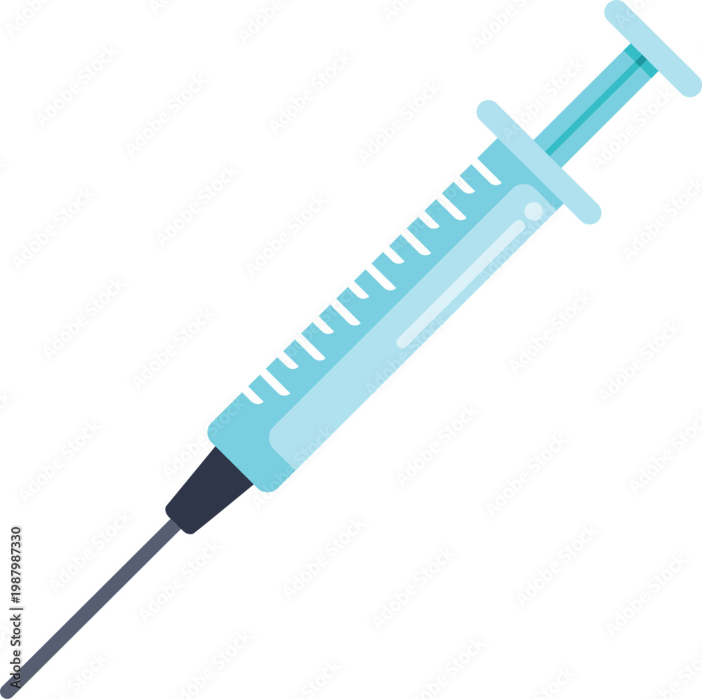 Fototapeta premium Syringe with needle containing a liquid, representing healthcare and vaccination