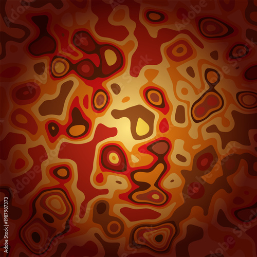 Abstract Background with Contour Forming an Organic Pattern Red Orange Color. Minimalist Modern Paper Cut Texture Landscapes Design Vector. Ideal for Use Background in Design Project, Branding, Poster