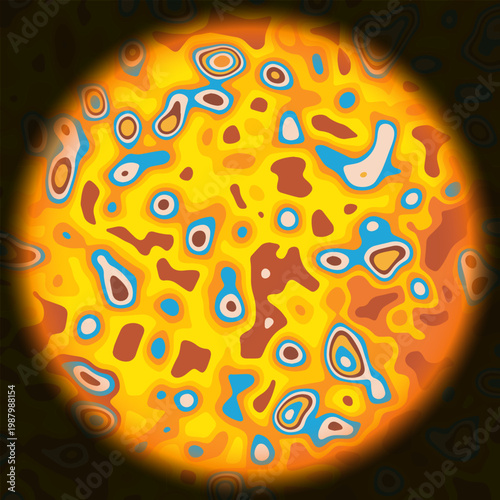 Abstract Background with Contour Forming an Organic Pattern Orange Blue Pastel Color. Minimalist Modern Paper Cut Texture Landscapes Design Vector. Ideal for  Design Projects, Branding, Posters