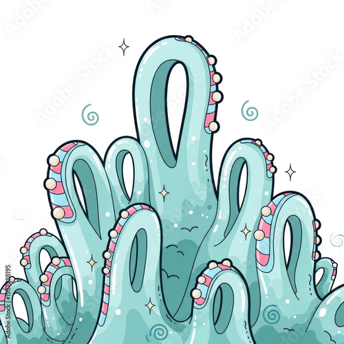 Wallpaper Mural Whimsical underwater coral cartoon illustration Torontodigital.ca