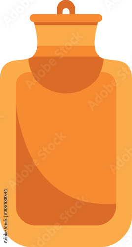 Orange rubber hot water bottle providing heat therapy, warmth, and relief