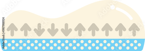 Orthopedic pillow showing internal structure for comfort and healthy sleep