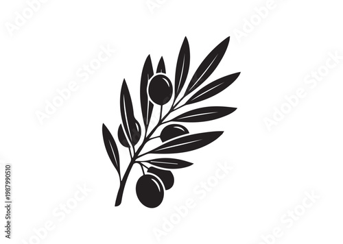Olive Branch icon, Olive Branch Silhouette vector