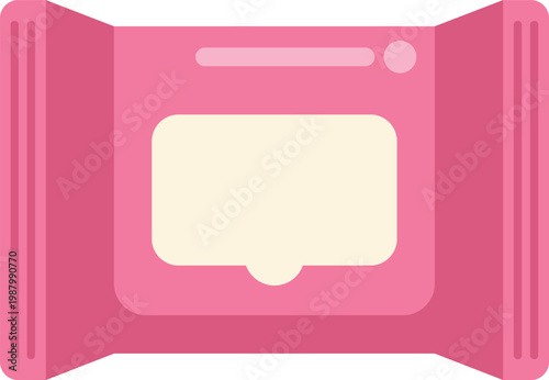 Pink package of wet wipes used for personal hygiene and cleaning