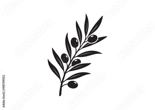 Olive Branch icon, Olive Branch Silhouette vector