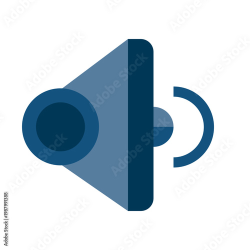 A loudspeaker emits sound waves through its cone and handle