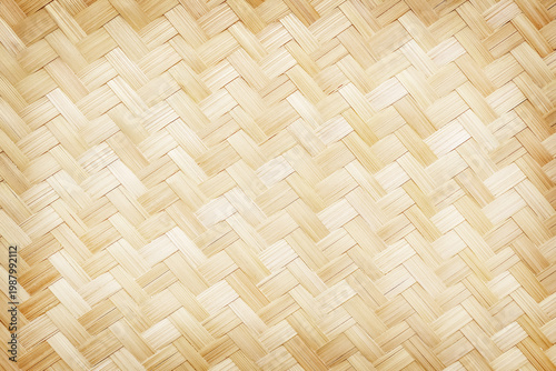 yellow bamboo weave pattern orwoven pattern of bamboo wall texture background