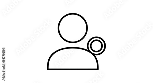 Simple Icon of a Person with a Plus Symbol.