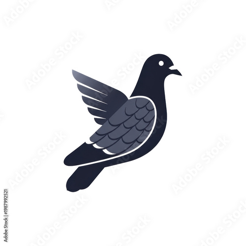 Wallpaper Mural Stylized Flying Pigeon Bird Vector Illustration Design Torontodigital.ca