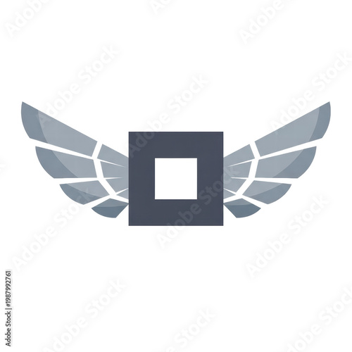 Wallpaper Mural Geometric winged square logo element abstract icon Torontodigital.ca