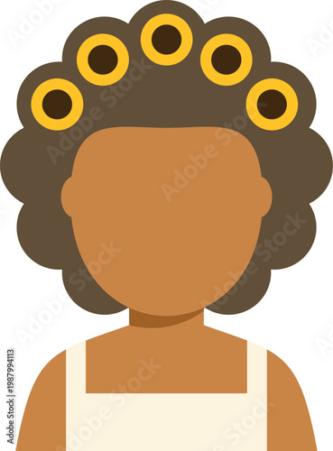 Woman styling her hair with rollers, showing beauty routine preparation