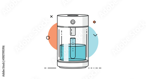 Modern electric water dispenser with a transparent tank and an internal filter system for providing clean drinking water.