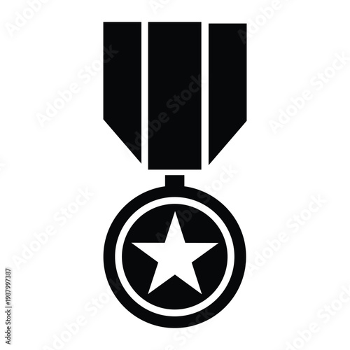 Billede på lærred Military medal star award icon