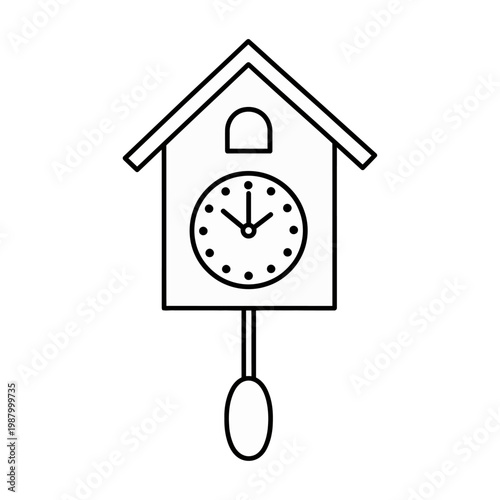 Vector of a traditional cuckoo clock with a simple design