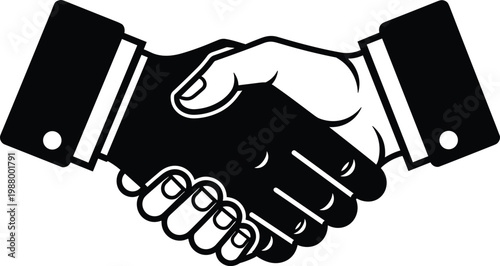 Handshake icon symbolizing business agreement partnership deal and cooperation isolated on white background for corporate, teamwork and professional collaboration design concepts