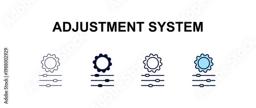 adjustment system  multi-style outline icon set - construction concept. Thin line, regular, filled, colored adjustment system  icon
