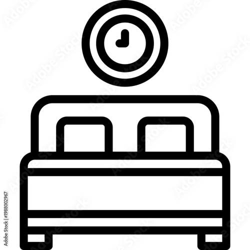 bed icon illustration design with outline