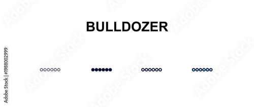 bulldozer  multi-style outline icon set - construction concept. Thin line, regular, filled, colored bulldozer  icon