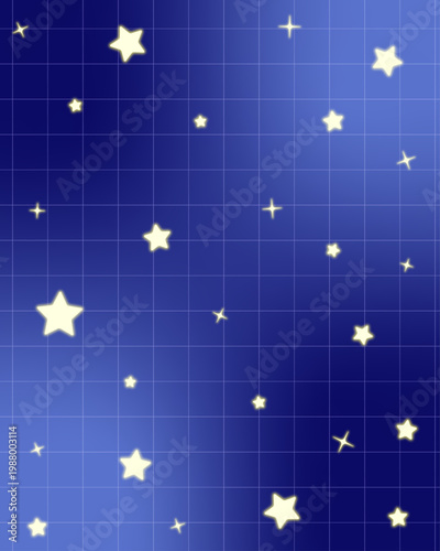 ダークブルーのグラデーションと罫線のテクスチャーにかわいい星を散りばめた4:5背景