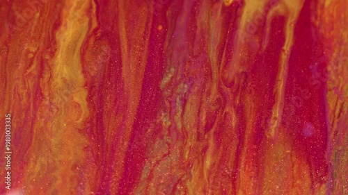 Modern abstract liquid orange, yellow, red paint colors art, macro detail background