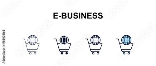 Tableau sur toile e-business  multi-style outline icon set - cryptocurrency concept