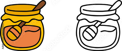 Clear Glass Honey Jar with Dipper