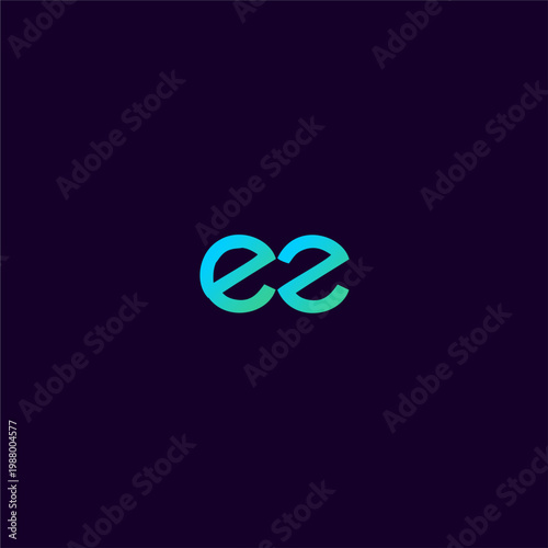 Sleek dual-letter monogram logo with fluid infinity-loop curves, suited for digital tech startups, creative agencies, fintech, and modern brand identity design applications