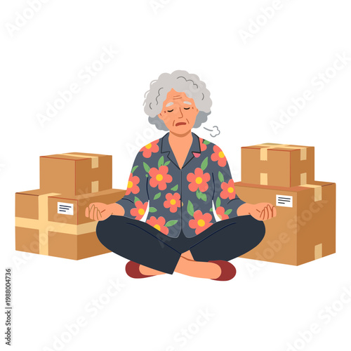 A cheerful man smiles while looking back over his shoulder in an illustration.