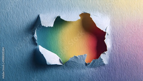 3D illustration of a golden metallic frame with a ripped hole in grunge paper showing a blank country map silhouette design