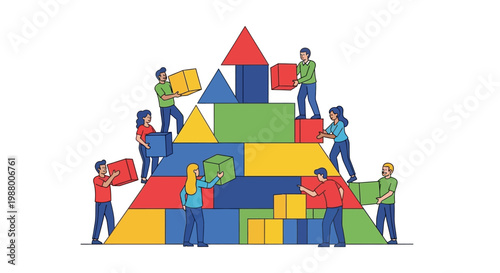 Teamwork Building Blocks Success Together.