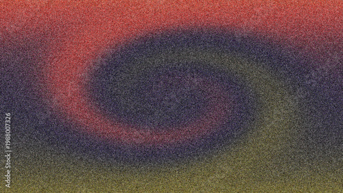 Abstract spiral vortex pattern with grainy texture red purple yellow green gradient motion