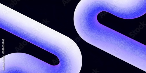 Abstract Grainy Gradient Background with Vibrant Purple to Blue Neon Tube Shapes on Dark for Modern Banners, Headers & UI Design
