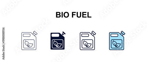 bio fuel multi-style outline icon set - ecology concept. Thin line, regular, filled, colored bio fuel icon