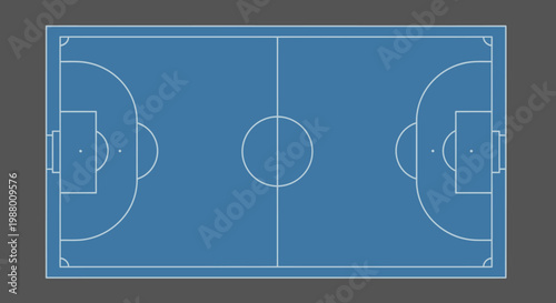 A blueprint of a soccer field.