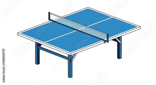 Blue ping pong table illustration.