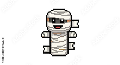 Pixel Art Mummy Character Design.