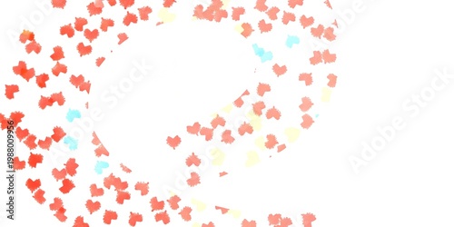 Grainy Soft Red Pink Heart Petals Circle on White Background – Delicate Romantic Abstract Floral Pattern
