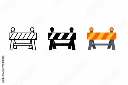 Evolution of road barriers: monochrome to vibrant color design transition