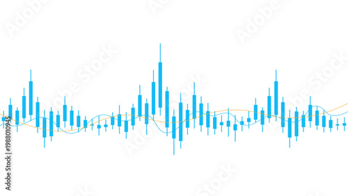 Colored stock market chart and quotes trading