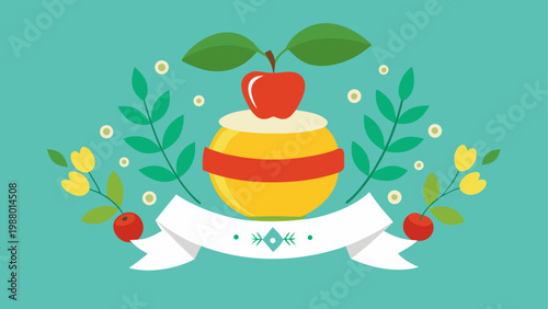 Coat of arms with a shield featuring a cake and laurel branches