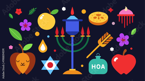 Colorful party hats and noise makers for celebrations