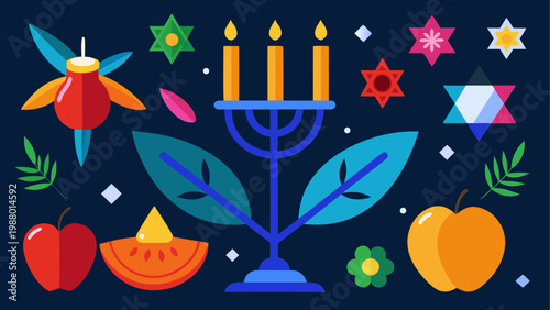 Colorful collection of festive holiday party hats and accessories