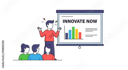 Businessman presenting to audience members.