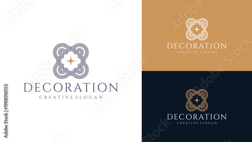 Elegant star floral ornament logo for home decoration, event organizer, or luxury boutique branding