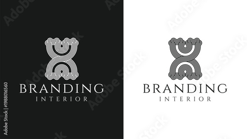 Abstract curvy line art logo design for creative agency, fashion brand, and luxury interior design