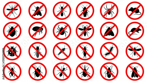 Free Download Pest control symbols with various insects and rodents no insects no pests bug spray rodent control bug repellent insect repellent warning sign danger sign pest infestation pest management - GFXLoad