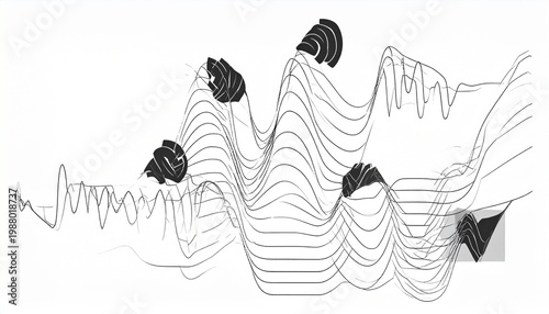 Sound Waveform with Distortion Effects.