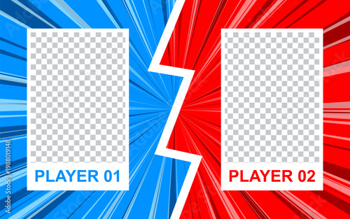 Versus pop art background template for cartoon comic book pages or posters. Vector illustration.