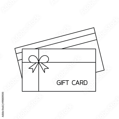 Gift card and credit cards line icon. Present voucher and payment method symbol.Editable stroke, Vector illustration, Line art Icon, Symbols.
